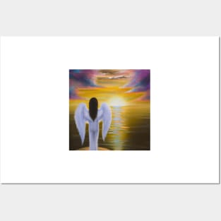 Sunset Angel Posters and Art